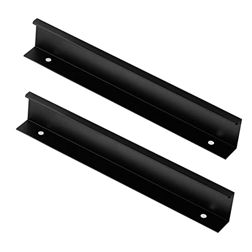 EUXHTYWP Aluminiumlegierung Unsichtbarer Türknauf Kleiderschrank Küchenschrank Finger Edge Pull Schubladengriffe Möbelknöpfe Schwarz 2 Stück(Hole distance 128mm) von EUXHTYWP