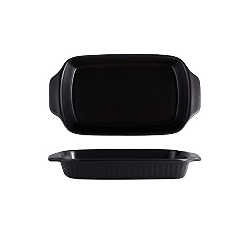 EUXHTYWP Ofen-Backformen, Backgeschirr-Set, rechteckiges Backformen-Set, Auflaufform for Kuchen, Lasagne, Auflauf, 11,2 x 6, 1,7 Zoll, 2-teilig(Black) von EUXHTYWP