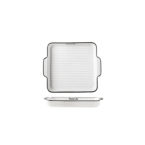 EUXHTYWP Ofen-Backformen, Keramik-Backgeschirr-Set, rechteckige Backform for Backen von Kuchen, Abendessen, Banketten, täglicher Gebrauch, Porzellan-Backformen, 2er-Set(9.5inch) von EUXHTYWP