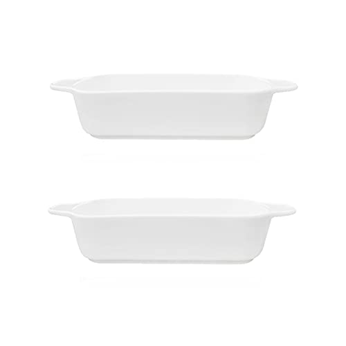EUXHTYWP Ofenbackformen, Backform Keramik-Backform Brownie-Pfanne Auflaufform Rechteckige Lasagne-Pfanne Backgeschirr-Sets, 2 Stück(9.5inch) von EUXHTYWP