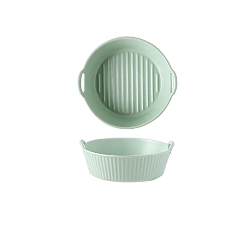 EUXHTYWP Ofenbackformen, Keramik-Backform, Backgeschirr, for Kochen, Kuchenbraten, täglichen Gebrauch(Green,Round) von EUXHTYWP
