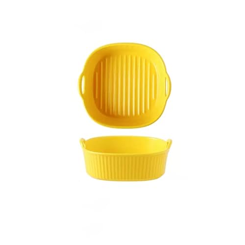 EUXHTYWP Ofenbackformen, Keramik-Backform, Backgeschirr, for Kochen, Kuchenbraten, täglichen Gebrauch(Yellow,Rectangle) von EUXHTYWP