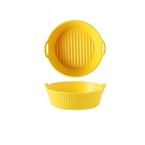 EUXHTYWP Ofenbackformen, Keramik-Backform, Backgeschirr, for Kochen, Kuchenbraten, täglichen Gebrauch(Yellow,Round) von EUXHTYWP