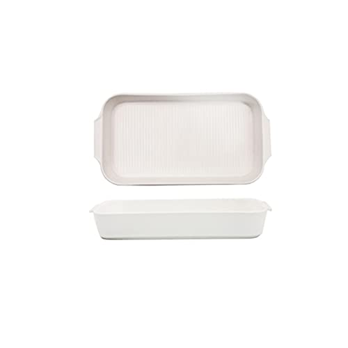 EUXHTYWP Ofenbackformen, Keramik-Backform, rechteckiges Porzellan-Backgeschirr mit Doppelgriffen, Backformen for Kochen und Kuchenessen, 2-teilig EUXHTYWP Ofenbackformen, Keramik-Backform, rechteckiges Porzellan-Backgeschirr mit Doppelgriffen, Backformen for Kochen und Kuchenessen, 2-teilig von EUXHTYWP