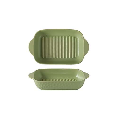 EUXHTYWP Ofenbackformen, Keramik-Backform for Kochen, rechteckige, Lasagne-Pfannen for, Kuchenessen, Küche(Green) von EUXHTYWP