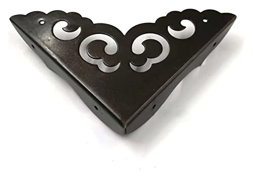Eckschutz, dekorativ, 4-teilig, Kantenschutz, Metallschutz, Schreibtischkantenabdeckungen, Kantenschutz for Kartons, for Bilderrahmen, Blumentisch und Stuhlkanten-Eckschutz(Black,6.5cm*1.3cm) von EUXHTYWP
