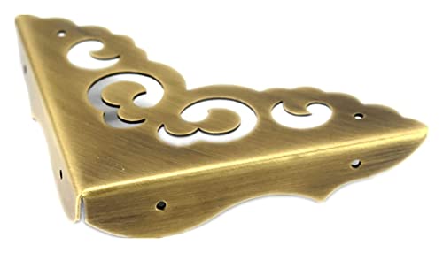 Eckschutz, dekorativ, 4-teilig, Kantenschutz, Metallschutz, Schreibtischkantenabdeckungen, Kantenschutz for Kartons, for Bilderrahmen, Blumentisch und Stuhlkanten-Eckschutz(Brass,11.5c m*1.7cm) von EUXHTYWP