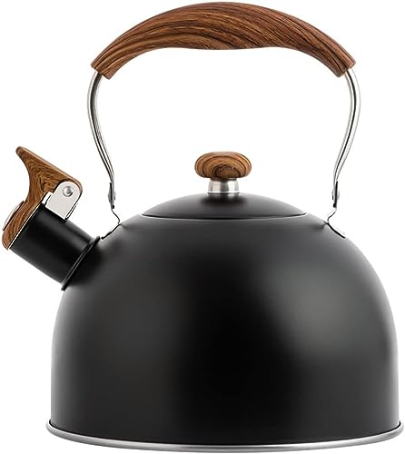 Pfeifender Teekessel, Heizung Küche Restaurant .l Herd Wohnung Sicheres Wasser Anti Lauter Griff Moderne(Schwarz) von EUXHTYWP