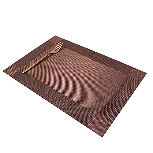 Platzset,Leichter Luxus-Diagonal-Fotorahmen, ölbeständiges Tischset, 6-teiliges Wärmedämmkissen für Heimhotel und Restaurant-Braun von EUYIMOMO