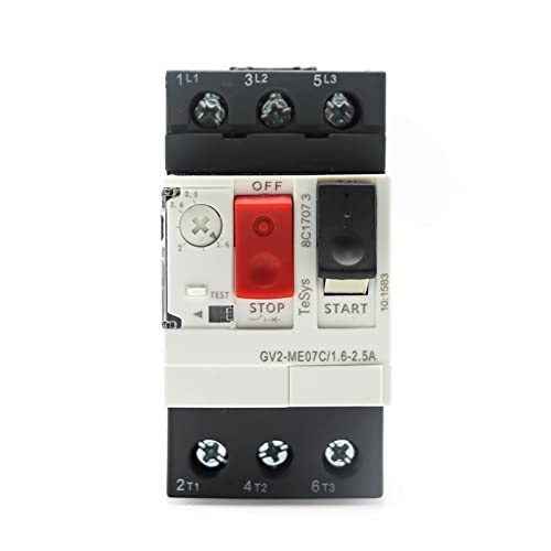 Motorstarter GV2ME Motorschutzschalter Druckknopf 3P Thermomagnetischer Typ 1St(GV2ME08C 2.5-4A) von EUYRJKCA