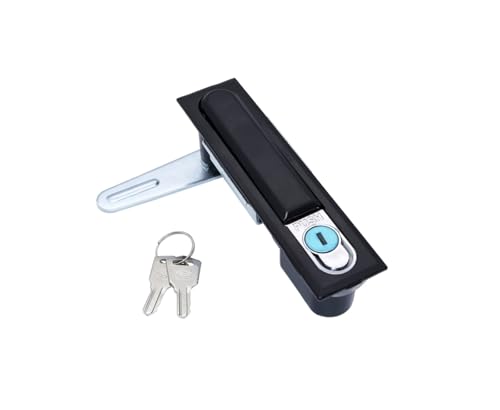 Türschloss aus Zinklegierung, Schaltschrankschalter, Schaltschranktür, Druckknopf, Bedienfeldschloss, MS818, 1 Stück(Black,Aluminum Alloy) von EUYRJKCA