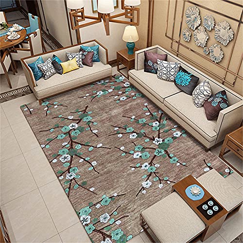 EUYXCRV Chinesischer Stil, Wohnzimmer- Und Schlafzimmerteppich, Pflanzendruck-Fußmatten, Küchenbalkon 50x80cm von EUYXCRV
