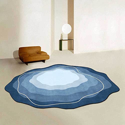 EUYXCRV Unregelmäßig Geformter Teppich, Fächerförmige Bodenmatte, rutschfeste Fußmatte für Wohn- und Schlafzimmer 45x75cm von EUYXCRV