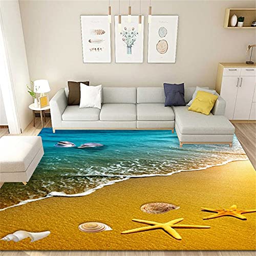 EUYXCRV Wohnzimmer-Teppich 3D-Landschaft, Hauptschlafzimmer-Teppich, Feines Polyester, Eingangsmatte Schreibtisch-Teppich 120 x 180 cm von EUYXCRV