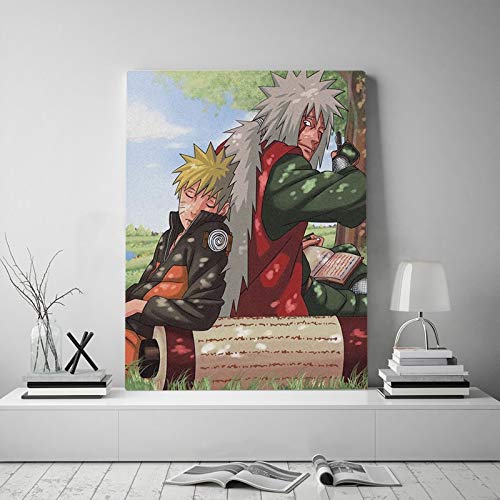 EUpMB Leinwandbild Leinwanddruck Kunstdruck Wandbild Jiraiya Naruto Anime Holz 45x60cm HD Bild Poster Dekoration Für Home Wandkuns von EUpMB