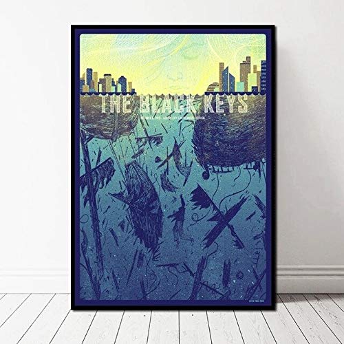 EUpMB Leinwanddrucke Panorama Leinwand Bild Wandbilder Wohnzimmer Wohnung Deko Kunstdrucke, Musikband The Black Keys 35x47cm Drucke auf Leinwand von EUpMB