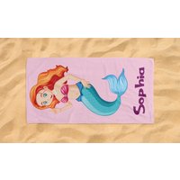 Personalisierte Kinder Mermaid Strand Handtücher Name Familie Sommer Geschenk Mädchen Jungen von EUtshirt