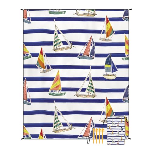 EUxrbanime Stranddecke 180 x 220 cm Sanddichte, wasserdichte Strandmatte, große Camping-Picknickdecke mit 1 Aufbewahrungstasche und 4 Befestigungsnägeln von EUxrbanime