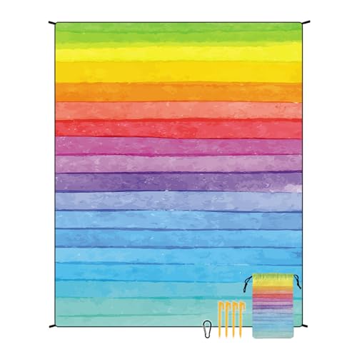 EUxrbanime Stranddecke 180 x 220 cm Sanddichte, wasserdichte Strandmatte, große Camping-Picknickdecke mit 1 Aufbewahrungstasche und 4 Befestigungsnägeln EUxrbanime Stranddecke 180 x 220 cm Sanddichte, wasserdichte Strandmatte, große Camping-Picknickdecke mit 1 Aufbewahrungstasche und 4 Befestigungsnägeln von EUxrbanime