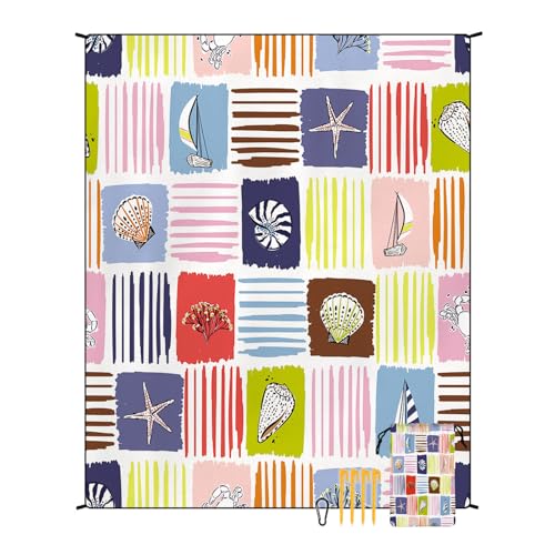 EUxrbanime Stranddecke 180 x 220 cm Sanddichte, wasserdichte Strandmatte Camping-Picknickdecke mit 1 Aufbewahrungstasche und 4 Befestigungsnägeln EUxrbanime Stranddecke 180 x 220 cm Sanddichte, wasserdichte Strandmatte Camping-Picknickdecke mit 1 Aufbewahrungstasche und 4 Befestigungsnägeln von EUxrbanime