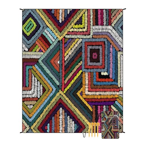 EUxrbanime Stranddecke 180 x 220 cm Sanddichte, wasserdichte Strandmatte Camping-Picknickdecke mit 1 Aufbewahrungstasche und 4 Befestigungsnägeln von EUxrbanime