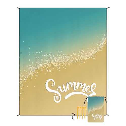 EUxrbanime Stranddecke 180 x 220 cm Sanddichte, wasserdichte Strandmatte Camping-Picknickdecke mit 1 Aufbewahrungstasche und 4 Befestigungsnägeln EUxrbanime Stranddecke 180 x 220 cm Sanddichte, wasserdichte Strandmatte Camping-Picknickdecke mit 1 Aufbewahrungstasche und 4 Befestigungsnägeln von EUxrbanime