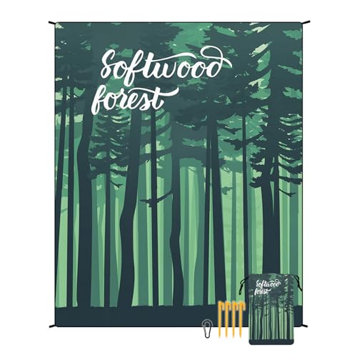 EUxrbanime Stranddecke 180 x 220 cm Sanddichte, wasserdichte Strandmatte Camping-Picknickdecke mit 1 Aufbewahrungstasche und 4 Befestigungsnägeln von EUxrbanime