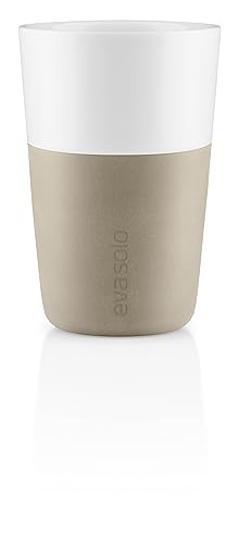 EVA SOLO | 2 Cafe Latte-Becher Pearl beige |Gut zu halten durch Silikonbeschichtung | Pearl beige von EVA SOLO