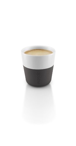 EVA SOLO | 2 Espresso Becher | 80 ml | Gut zu halten durch Silikonbeschichtung | Spülmaschinenfest | Carbon Schwarz von EVA SOLO