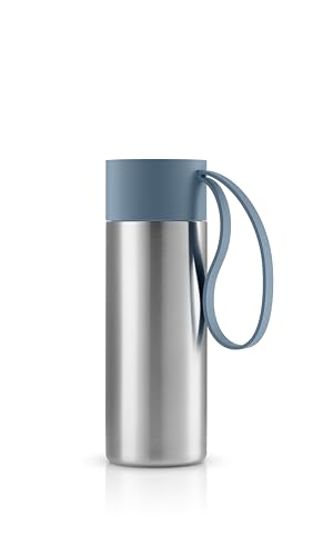 EVA SOLO | To Go Becher 0,35 L Dusty Blue | Doppelwandiger Thermobecher mit Vakuumisolierung | Stilvolles dänisches Design mit praktischer Halteschlaufe und Klickdeckel | Staubiges Blau von EVA SOLO