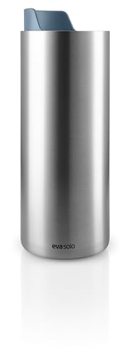 EVA SOLO | Urban To Go Becher 0,35 L Dusty Blue | Doppelwandiger Thermobecher mit Vakuumisolierung | Spülmaschinenfester Becher mit praktischer Halteschlaufe und Klickdeckel | Staubiges Blau von EVA SOLO
