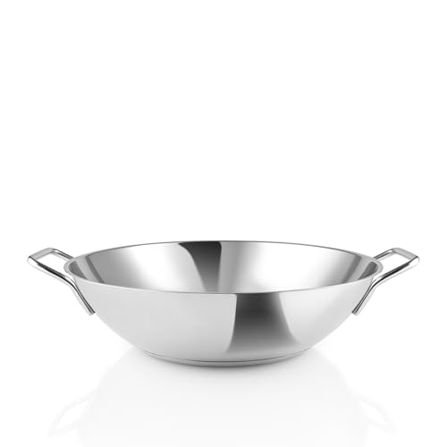 Eva Trio | Stainless Steel Wok 5,0 l 32 cm |Ein vielseitiges Werkzeug in der Küche, das sich ideal für asiatische Kochtechniken wie Pfannenrühren eignet | Polished steel von EVA SOLO