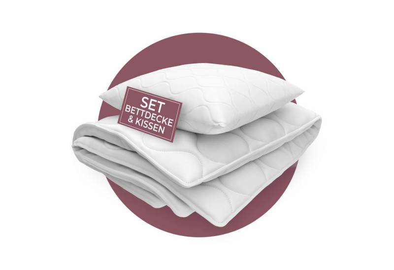 EVAN BROWNS Bettdecke + Kopfkissen EVAN BROWNS® Bettenset für Baby oder Kinder, bis zu 90°C waschbar, trocknergeeignet, hypoallergene Füllung von EVAN BROWNS