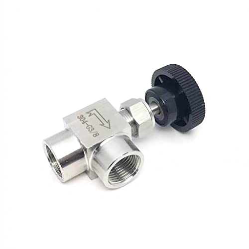 1 Stück BSP-Innengewinde Einstellbares Nadelventil, 90 Grad Edelstahl 304 EIN/AUS 1/8" 1/4" 3/8" 1/2" (Size : 3/8") von EVANEM