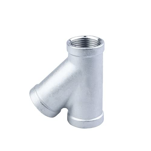 EVANEM 1 Stück 45-Grad-3-Wege-Rohrverschraubungen, 1/4 Zoll 3/8 Zoll 1/2 Zoll 3/4 Zoll 1 Zoll BSP-Innengewinde Y-TypDrei-Wege-304-Edelstahl-Rohrverschraubungsadapter-Kopplerverbinder (Size : 1") von EVANEM