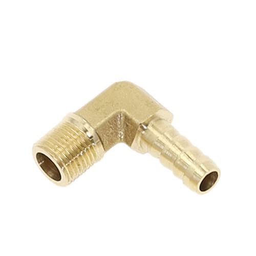 EVANEM 1 Stück Winkel Messing Schlauchtülle Fitting, M8 M10 M12 M14 Metrisches Außengewinde Auf 8mm 10mm 12mm Widerhaken Kupplung Verbindungsstück Adapter (Size : 8mm to M14x1.5) von EVANEM