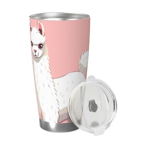 EVANEM 20oz Tumbler mit Deckel Alpaka Llama1 Druck Isolierbecher Edelstahl Isolierbecher Wiederverwendbar Autobecher Kaffeebecher für Reisen Isolierter Reisebecher Auto Thermobecher Getränkebecher für von EVANEM
