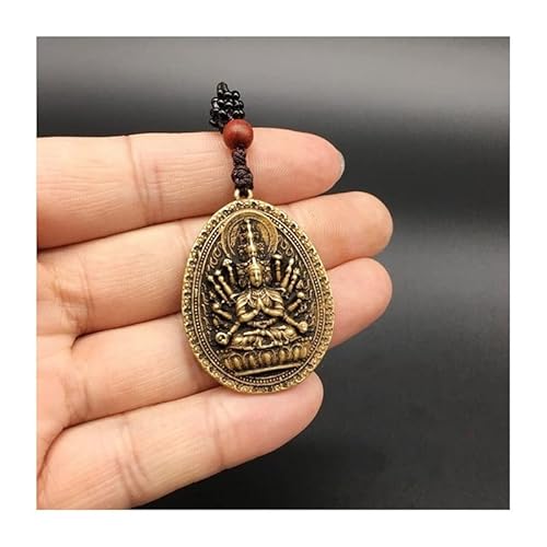 EVANEM Aus Messing Geschnitzter Tausendhändiger Bodhisattva Guan Yin Kwan-Yin Bodhisattva Exquisite Kleine Anhängerstatuen for Sammlerskulpturen von EVANEM