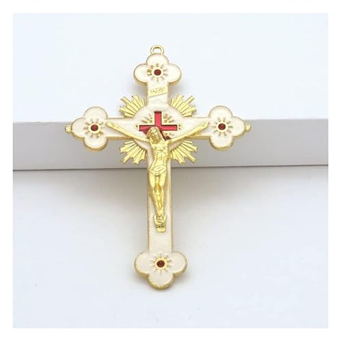 EVANEM Gold Katholische Wandkreuze, Christian Latin Cross Gebetskirche Dekor Hängen Kruzifix (Color : Style 4) von EVANEM