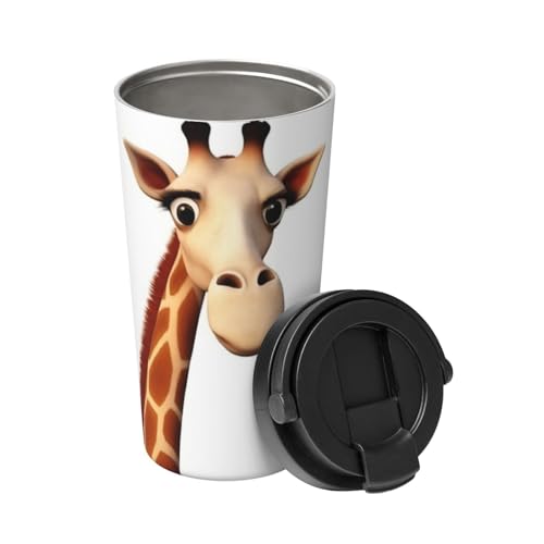 EVANEM Isolierter Kaffeebecher mit Deckel Giraffe Reisebecher Edelstahl Tumbler Cup für Reisen Doppelwandige Kaffeetasse für Büro Kaffee Tumbler Tasse zum Warmhalten von Eiskaffee Tee und Bier von EVANEM