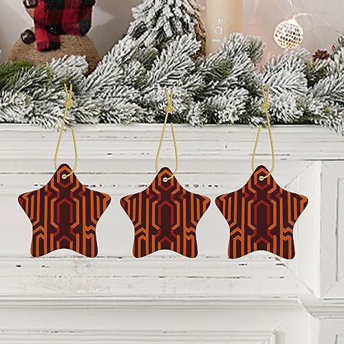 EVANEM Weihnachtsbaum Keramik Hängende Sternform Ornamente mit Goldband Glänzend Überblick Keramik Ornamente Handwerk Weihnachtsbaum Dekorationen für Urlaub von EVANEM