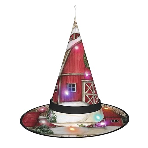 EVANEM Weihnachtshaus Halloween Lichter Hexenhüte 3 Farbwechsel Leuchtender Hexenhut Halloween-Dekorationen Hut für Frauen von EVANEM