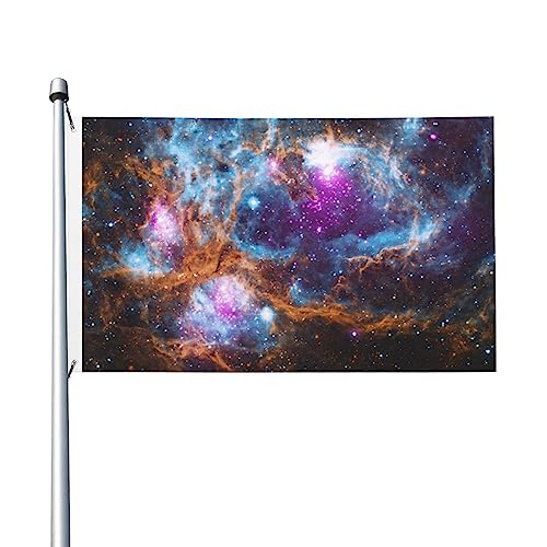 Universum Galaxie Weltraum bedruckte Flagge Einheitsgröße langlebig schnell trocknend Hausflagge doppelseitige Standardflagge mit Messingösen Hof Garten Dekoration großes Banner von EVANEM