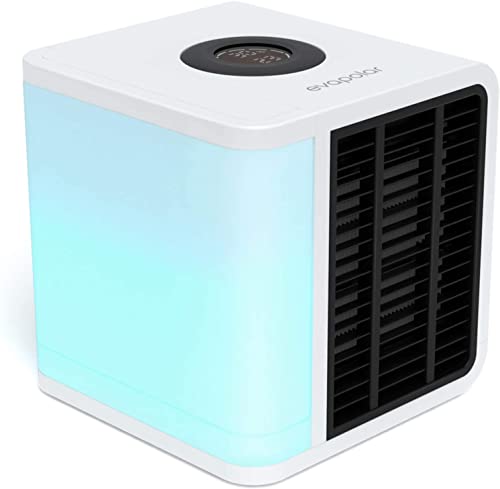 Evapolar evaLIGHT Plus Luftkühler & Luftbefeuchter - Tragbarer Kühl-Ventilator mit Vollspektrum-LED-Hintergrundbeleuchtung - Flüsterleise, einfach zu bedienen, stilvoll, effizient – Weiß von EVAPOLAR