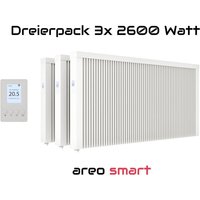 Elektroheizung Dreierpack 3x 2600 Watt Flächenspeicherheizung areo smart - digitales Thermostat mit LCD-Display - Option zur Appsteuerung von eVARMO Elektroheizung Dreierpack 3x 2600 Watt Flächenspeicherheizung areo smart - digitales Thermostat mit LCD-Display - Option zur Appsteuerung von eVARMO von EVARMO
