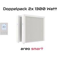 Evarmo - Elektroheizung Doppelpack 2x 1300 Watt Flächenspeicherheizung areo smart - digitales Thermostat mit LCD-Display - Option zur Appsteuerung von Evarmo - Elektroheizung Doppelpack 2x 1300 Watt Flächenspeicherheizung areo smart - digitales Thermostat mit LCD-Display - Option zur Appsteuerung von von EVARMO