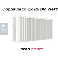 Evarmo - Elektroheizung Doppelpack 2x 2600 Watt Flächenspeicherheizung areo smart - digitales Thermostat mit LCD-Display - Option zur Appsteuerung von Evarmo - Elektroheizung Doppelpack 2x 2600 Watt Flächenspeicherheizung areo smart - digitales Thermostat mit LCD-Display - Option zur Appsteuerung von von EVARMO