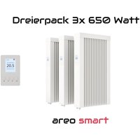 Evarmo - Elektroheizung Dreierpack 3x 650 Watt Flächenspeicherheizung areo smart - digitales Thermostat mit LCD-Display - Option zur Appsteuerung von Evarmo - Elektroheizung Dreierpack 3x 650 Watt Flächenspeicherheizung areo smart - digitales Thermostat mit LCD-Display - Option zur Appsteuerung von von EVARMO