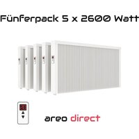 Evarmo - Elektroheizung Fünferpack 5x 2600 Watt Flächenspeicherheizung areo direct - simples Thermostat - Appsteuerung ohne Zusatzhardware möglich von Evarmo - Elektroheizung Fünferpack 5x 2600 Watt Flächenspeicherheizung areo direct - simples Thermostat - Appsteuerung ohne Zusatzhardware möglich von von EVARMO