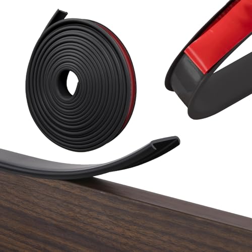 5M U Form Selbstklebend Möbelkantenband, Innenbreite 22mm/0,86in Flexible TPE Faltbarer, Umleimer Furnierklebeband, Selbstklebendes Möbelkantenband, für Tisch, Schrank Reparatur, Schwarz von EVDZNA